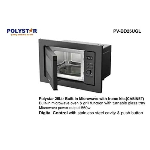 Polystar 25L BuiltIn Microwave With Grill BD25UGL | Mitos Shoppers Polystar 25L Built In Microwave With Grill BD25UGL