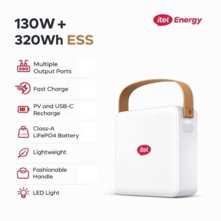 itel 130W 320Wh Portable Solar Power Station IESS 320T