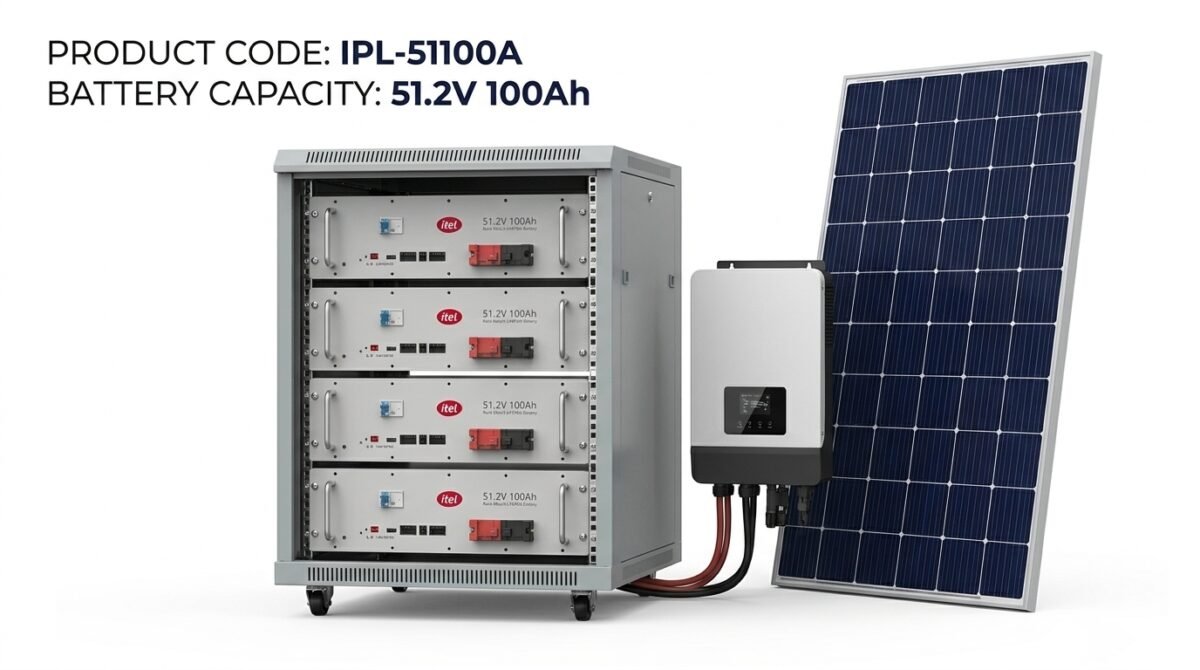 itel 512V 100Ah Rack Mount LiFePO4 Lithium Battery IPL 51100A