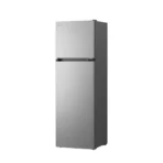 LG stainless steel top freezer refrigerator with two vertical doors compact freezer on top and larger refrigerator below